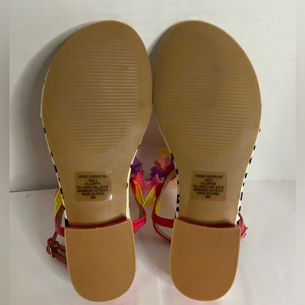 Betsey Johnson Hensly Pink Neon Jelly Flower Sandals Polka Dot Size 5 Y2K
